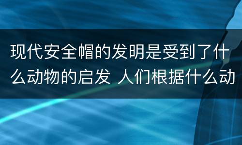 现代安全帽的发明是受到了什么动物的启发 人们根据什么动物发明了新型安全帽