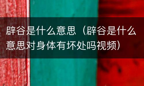 辟谷是什么意思（辟谷是什么意思对身体有坏处吗视频）