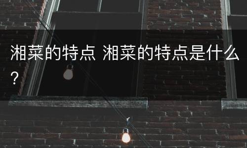 湘菜的特点 湘菜的特点是什么?