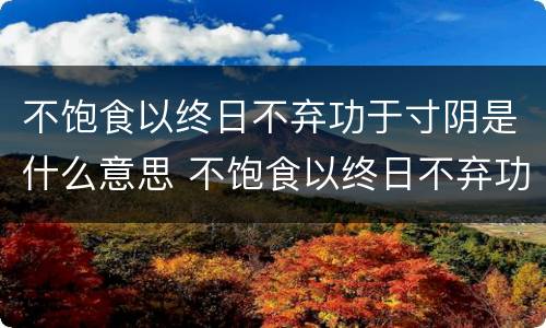 不饱食以终日不弃功于寸阴是什么意思 不饱食以终日不弃功于寸阴是什么意思简写