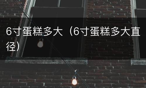 6寸蛋糕多大（6寸蛋糕多大直径）