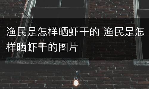 渔民是怎样晒虾干的 渔民是怎样晒虾干的图片