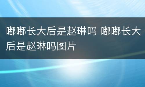 嘟嘟长大后是赵琳吗 嘟嘟长大后是赵琳吗图片