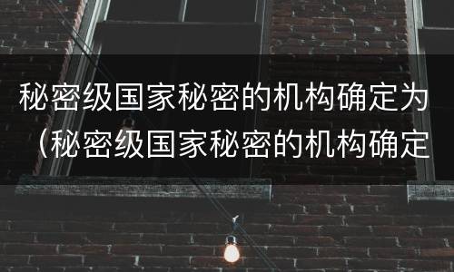 秘密级国家秘密的机构确定为（秘密级国家秘密的机构确定为什么将集中制作存放）