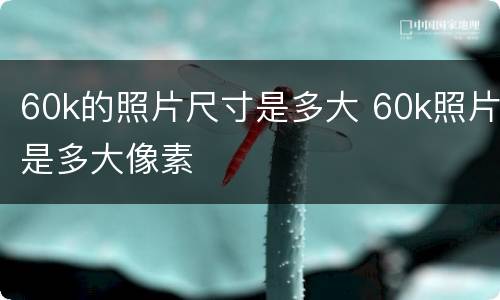 60k的照片尺寸是多大 60k照片是多大像素