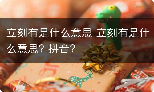 立刻有是什么意思 立刻有是什么意思? 拼音?