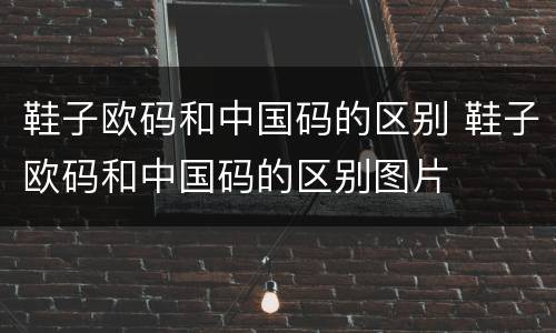 鞋子欧码和中国码的区别 鞋子欧码和中国码的区别图片