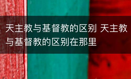 天主教与基督教的区别 天主教与基督教的区别在那里