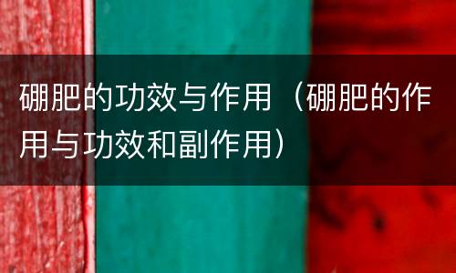 硼肥的功效与作用（硼肥的作用与功效和副作用）