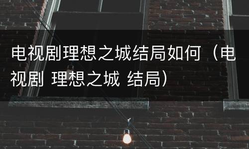 电视剧理想之城结局如何（电视剧 理想之城 结局）