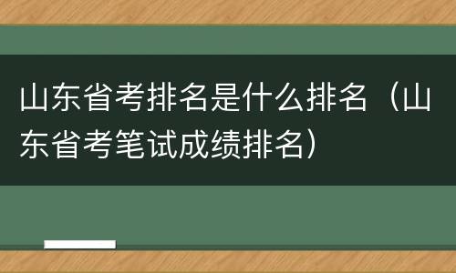 山东省考排名是什么排名（山东省考笔试成绩排名）