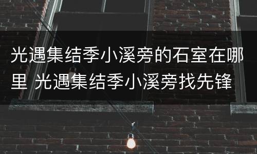 光遇集结季小溪旁的石室在哪里 光遇集结季小溪旁找先锋