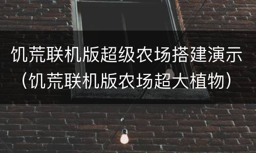 饥荒联机版超级农场搭建演示（饥荒联机版农场超大植物）