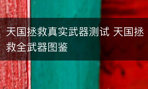 天国拯救真实武器测试 天国拯救全武器图鉴