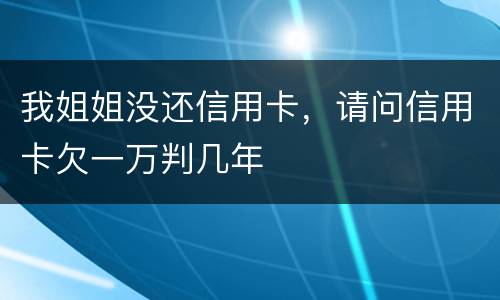 我姐姐没还信用卡，请问信用卡欠一万判几年