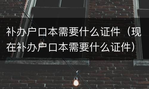 补办户口本需要什么证件（现在补办户口本需要什么证件）