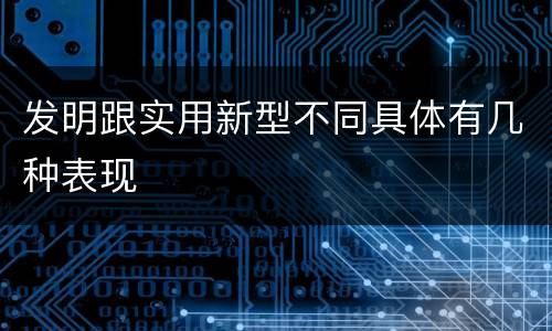 发明跟实用新型不同具体有几种表现