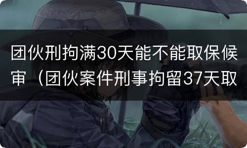 团伙刑拘满30天能不能取保候审（团伙案件刑事拘留37天取保）