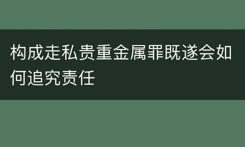 构成走私贵重金属罪既遂会如何追究责任