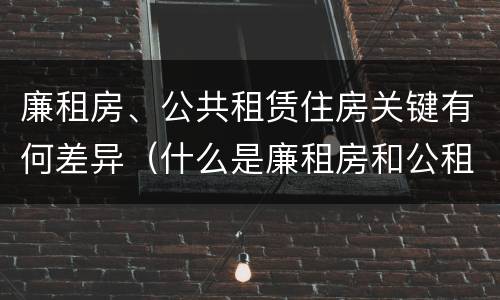 廉租房、公共租赁住房关键有何差异（什么是廉租房和公租房两个有什么特点）