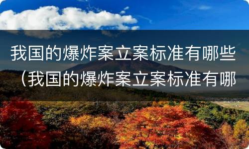 我国的爆炸案立案标准有哪些（我国的爆炸案立案标准有哪些要求）