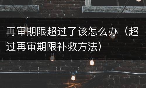 再审期限超过了该怎么办（超过再审期限补救方法）