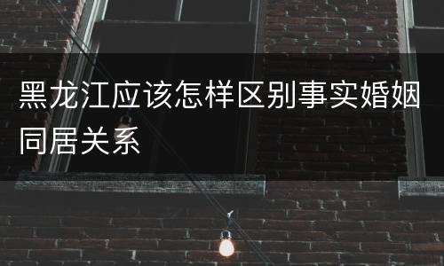 黑龙江应该怎样区别事实婚姻同居关系