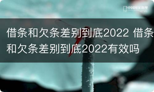 借条和欠条差别到底2022 借条和欠条差别到底2022有效吗