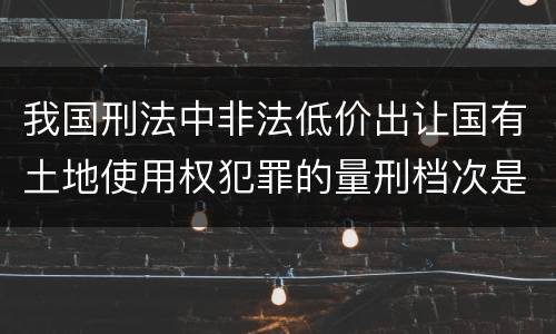 我国刑法中非法低价出让国有土地使用权犯罪的量刑档次是什么