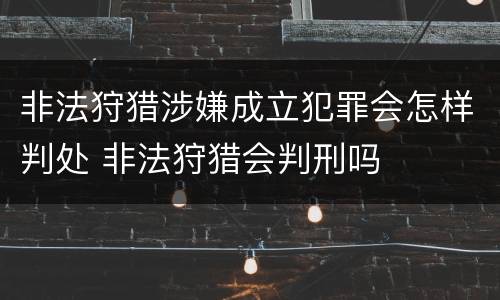 非法狩猎涉嫌成立犯罪会怎样判处 非法狩猎会判刑吗