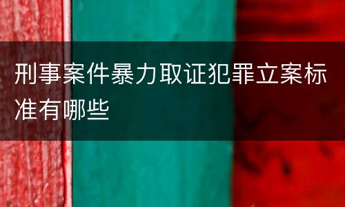 刑事案件暴力取证犯罪立案标准有哪些