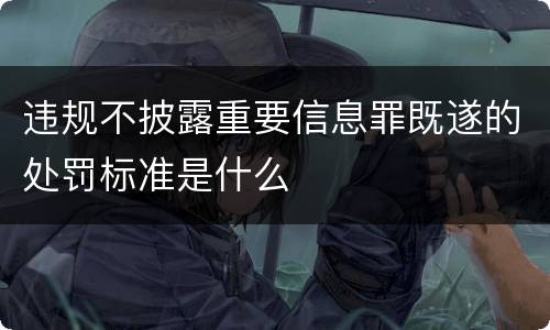 违规不披露重要信息罪既遂的处罚标准是什么