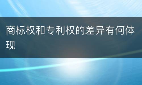 商标权和专利权的差异有何体现