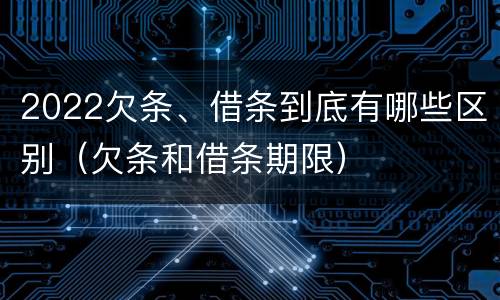 2022欠条、借条到底有哪些区别（欠条和借条期限）