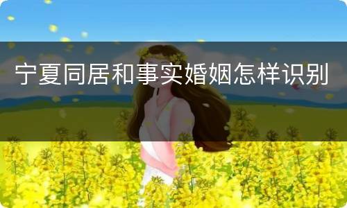 宁夏同居和事实婚姻怎样识别