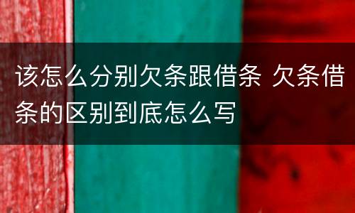 该怎么分别欠条跟借条 欠条借条的区别到底怎么写