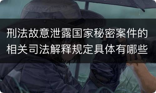 刑法故意泄露国家秘密案件的相关司法解释规定具体有哪些