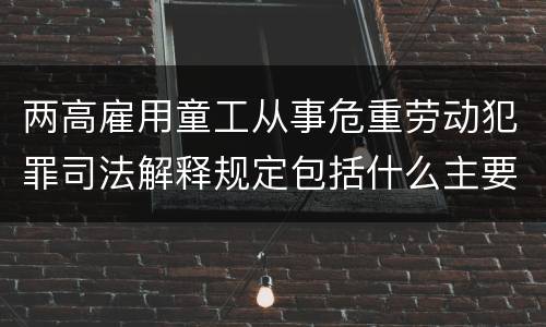 两高雇用童工从事危重劳动犯罪司法解释规定包括什么主要内容