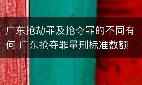 广东抢劫罪及抢夺罪的不同有何 广东抢夺罪量刑标准数额