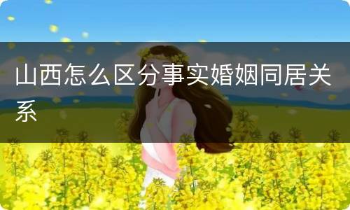 山西怎么区分事实婚姻同居关系