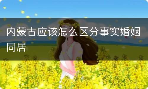 内蒙古应该怎么区分事实婚姻同居