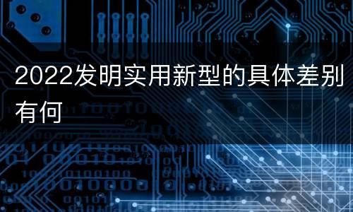 2022发明实用新型的具体差别有何