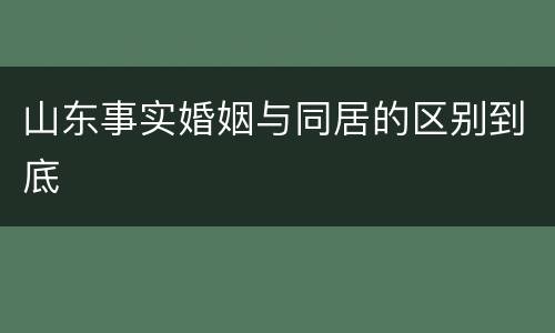 山东事实婚姻与同居的区别到底