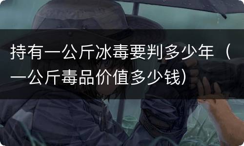 持有一公斤冰毒要判多少年（一公斤毒品价值多少钱）