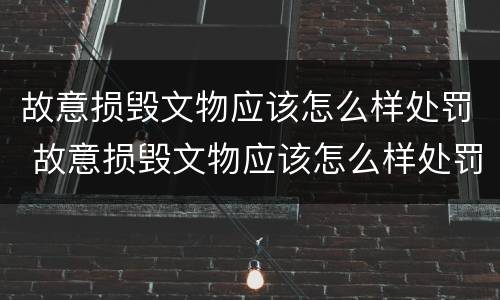 故意损毁文物应该怎么样处罚 故意损毁文物应该怎么样处罚他