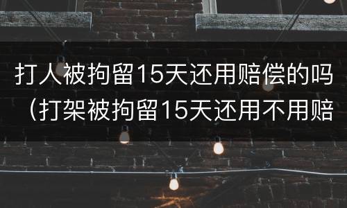 打人被拘留15天还用赔偿的吗（打架被拘留15天还用不用赔钱）