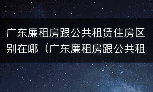 广东廉租房跟公共租赁住房区别在哪（广东廉租房跟公共租赁住房区别在哪里）