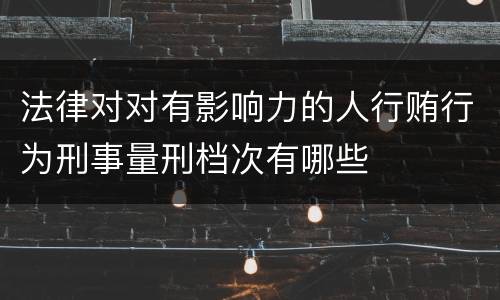 法律对对有影响力的人行贿行为刑事量刑档次有哪些