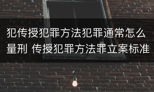 犯传授犯罪方法犯罪通常怎么量刑 传授犯罪方法罪立案标准