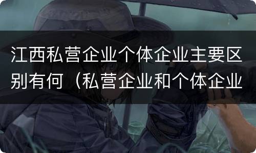 江西私营企业个体企业主要区别有何（私营企业和个体企业）